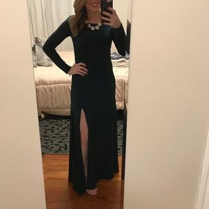 Lulu’s Swept Away Forest Green Dress